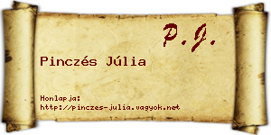 Pinczés Júlia névjegykártya